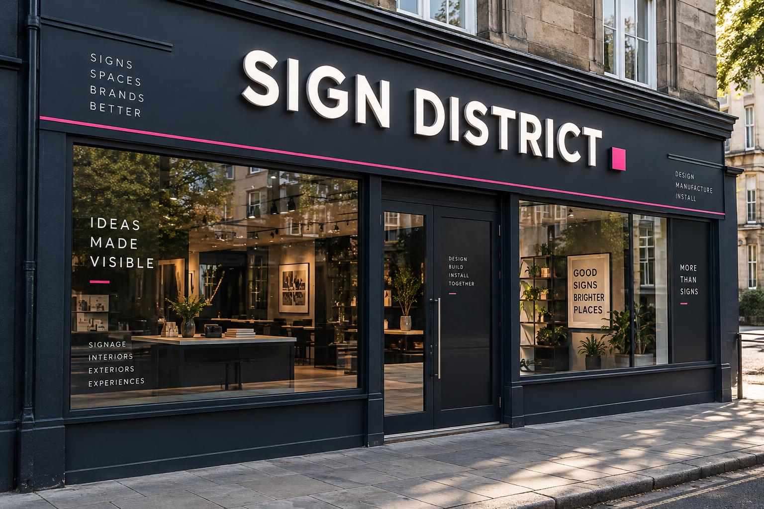 Illustrative custom shopfront signage